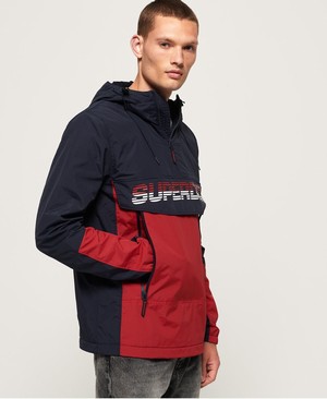 Superdry Core Overhead Cagoule Férfi Kabát Piros/Sötétkék | IYNEB5283